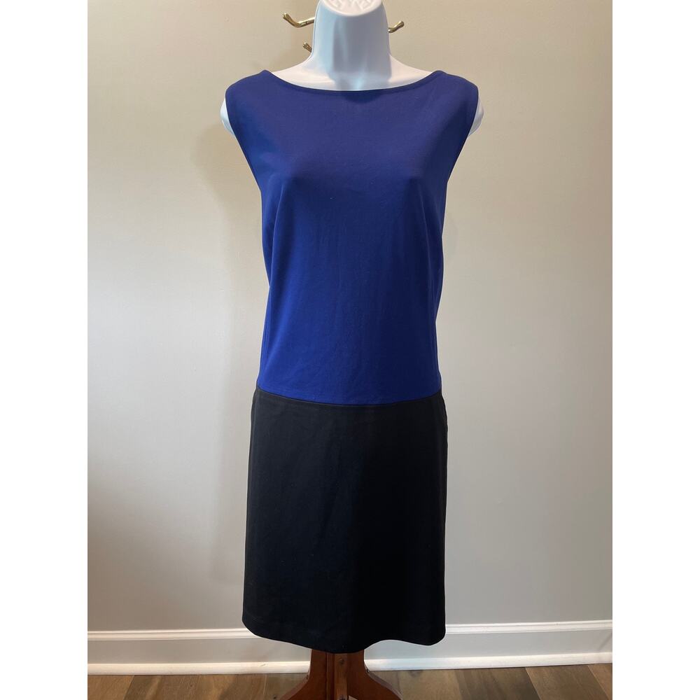 LOFT Colorblock Sheath Dress Size 16 Blue Black